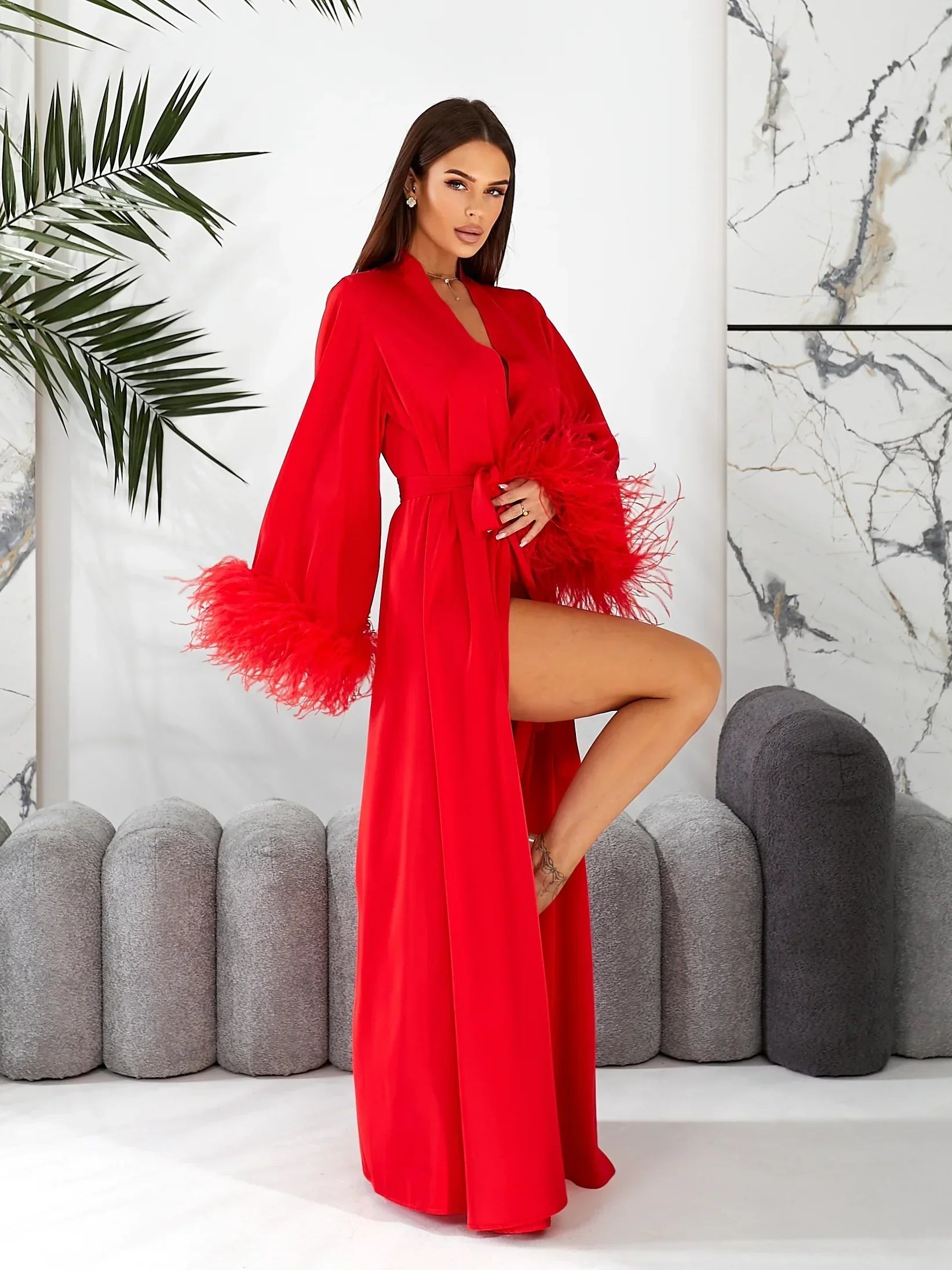 red ostrich feather dress Jenny Red Ostrich Feathers Mini Dress,ball Gown Wedding Dress,plus Size Wedding Dress,christmas Dress,christmas Outfit