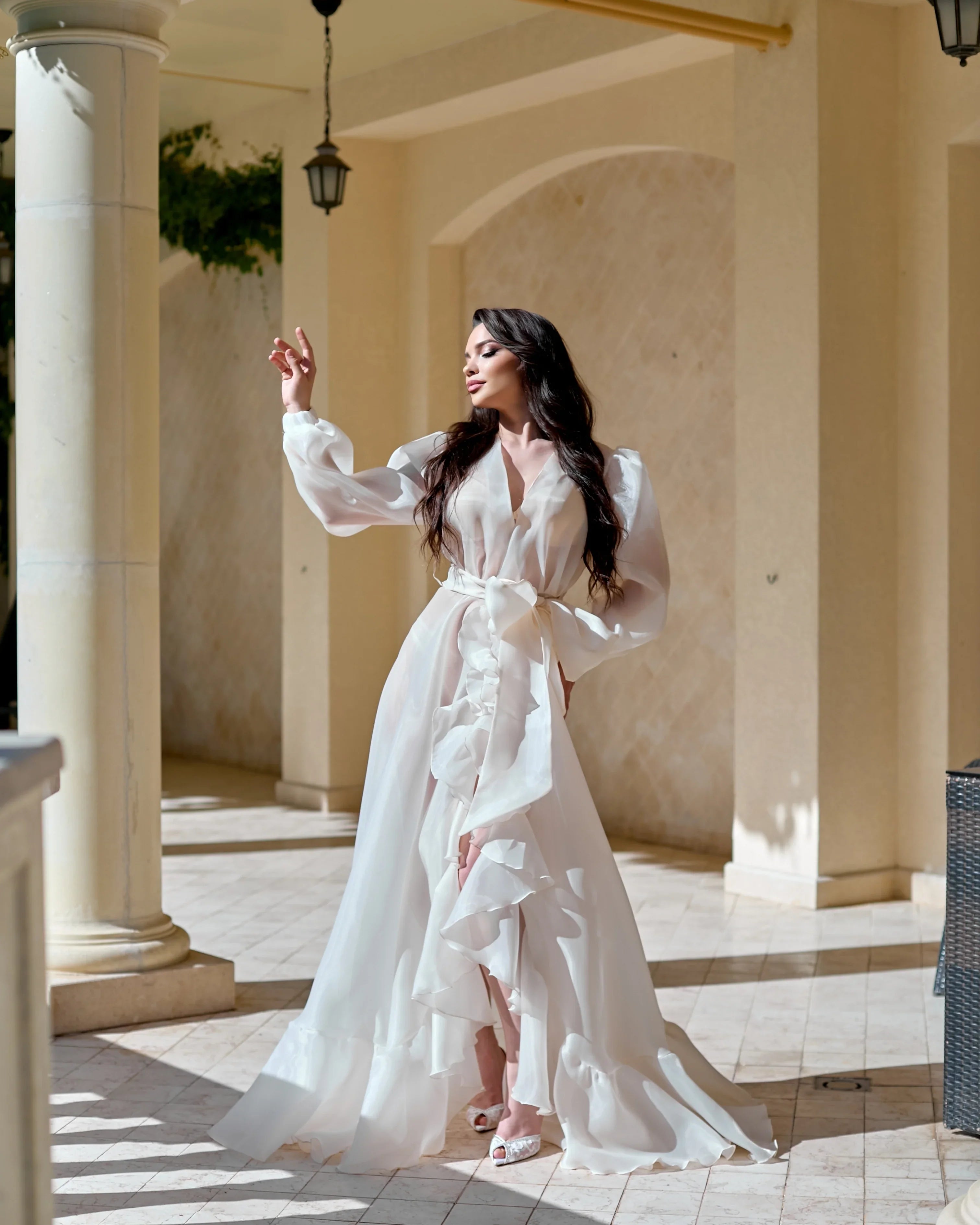 Sheer Organza Bridal Robe