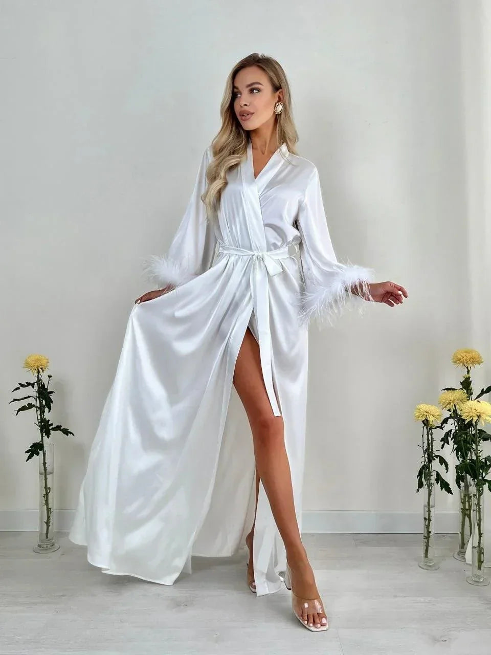 White Satin Robe